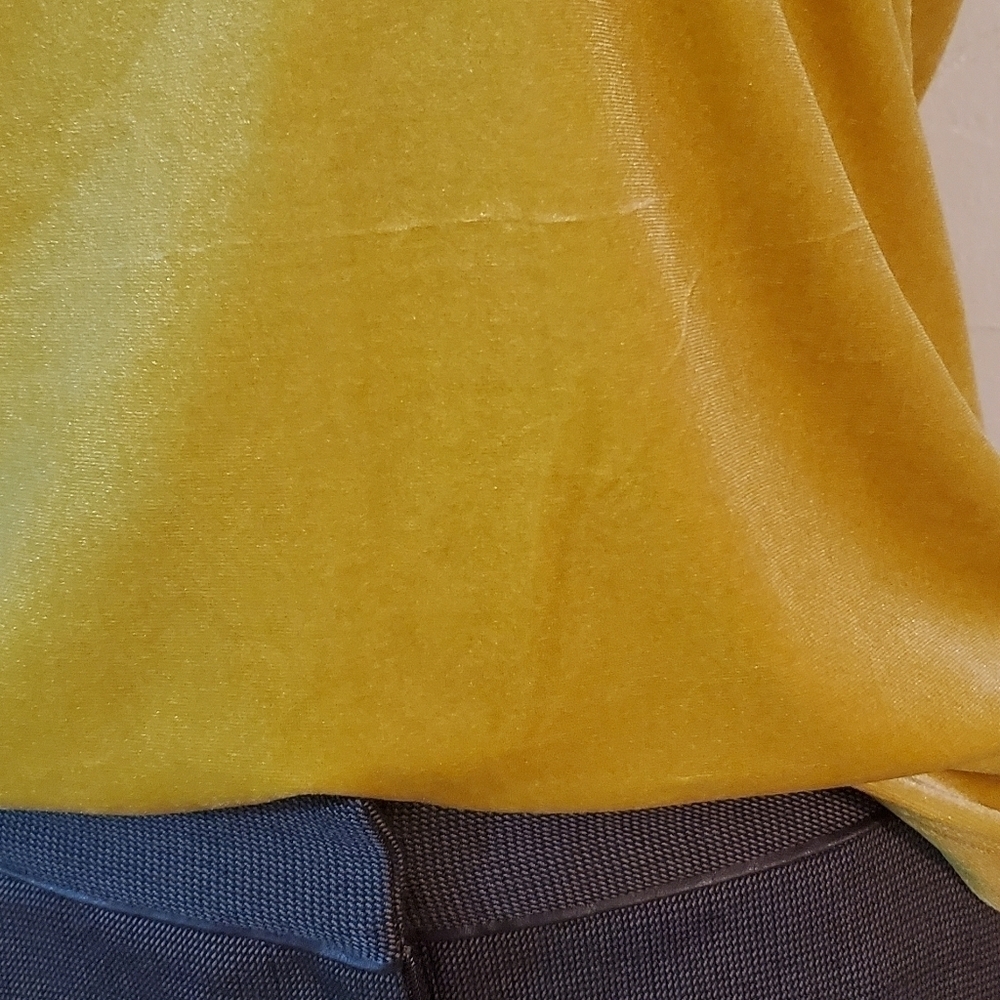 INC Gold Velour & Sheer Stretch Top - Picture 7 of 11